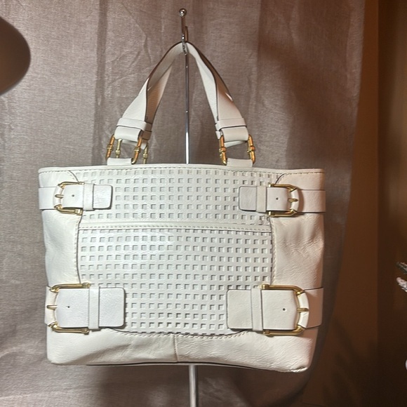 Michael Kors Ivory Perforated Handbag Vintage - Picture 1 of 13